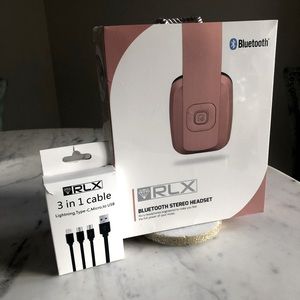 RLX Bluetooth Foldable Headphones, BNIB, SEALED, Wireless, ROSEGOLD color.